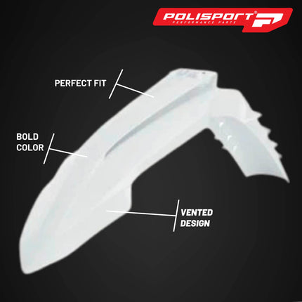 Polisport Motocross (MX) Replica Plastic Kit for KTM SX/XC (2023-2024) Dirt Bike – OEM Quality, Durable, Flexible & Perfect Fit – White