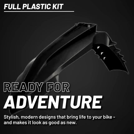 Polisport Motocross (MX) Replica Plastic Kit for KTM SXF, XC, XCF (2022-24) Dirt Bike – OEM Quality, Durable, Flexible & Perfect Fit – Black