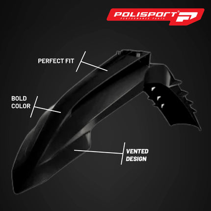 Polisport Motocross (MX) Replica Plastic Kit for KTM SXF, XC, XCF (2022-24) Dirt Bike – OEM Quality, Durable, Flexible & Perfect Fit – Black