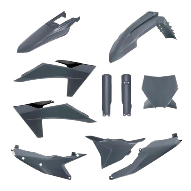 Polisport Motocross (MX) Replica Plastic Kit for KTM SXF, XC, XCF (2022-24) Dirt Bike – OEM Quality, Durable, Flexible & Perfect Fit – Grey