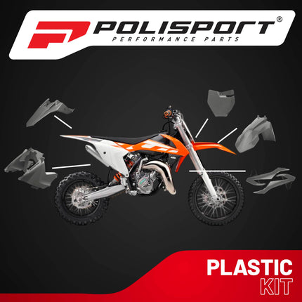 Polisport Motocross (MX) Replica Plastic Kit for KTM SX65 (2016-2023) Dirt Bike – OEM Quality, Durable, Flexible & Perfect Fit – Nardo Grey