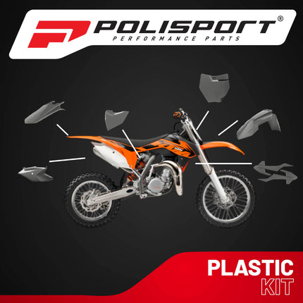 Polisport Motocross (MX) Replica Plastic Kit for KTM SX85 (2016-2024) Dirt Bike – OEM Quality, Durable, Flexible & Perfect Fit – Nardo Grey