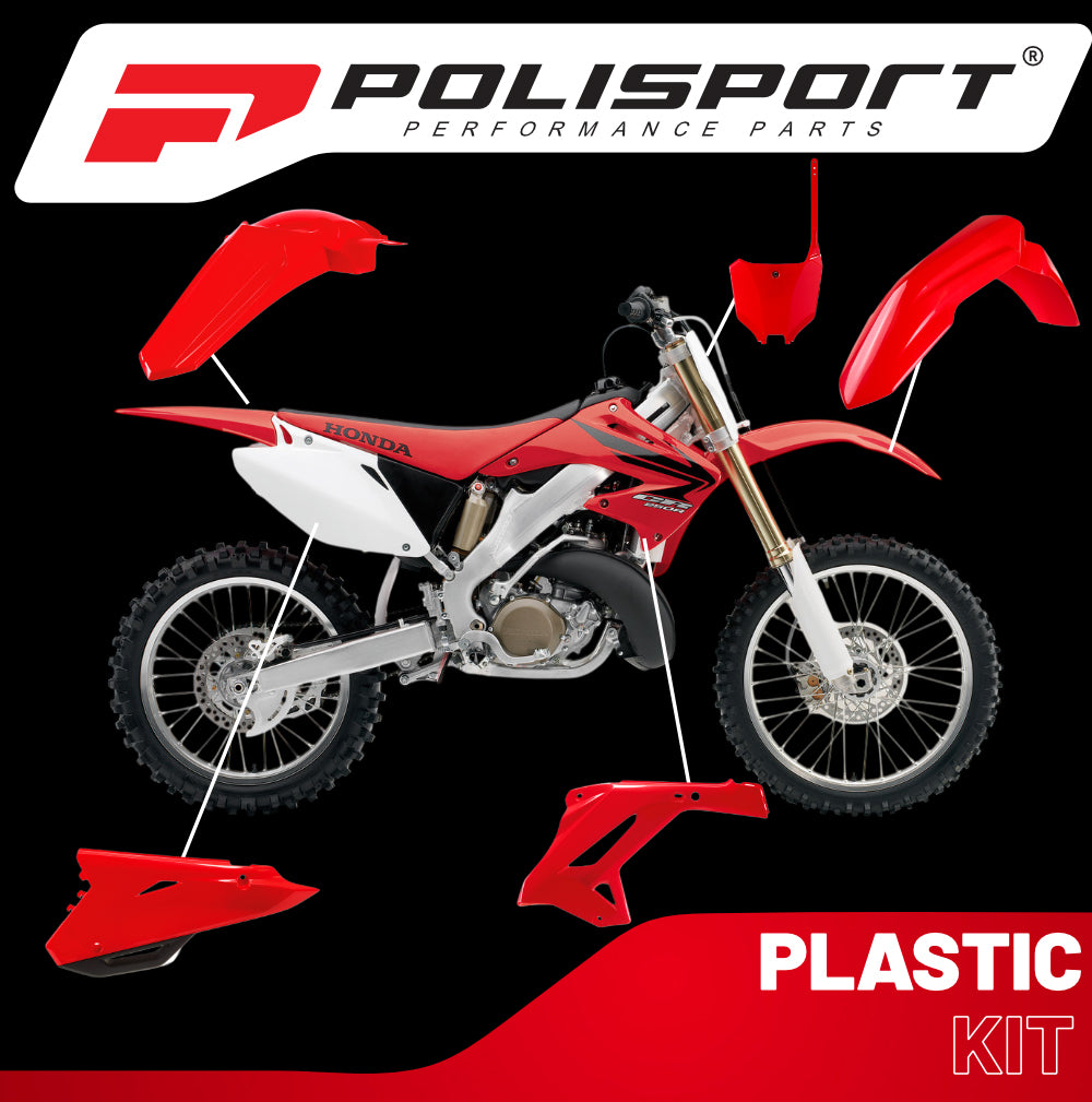 Polisport Motocross (MX) Restyling Kit for Honda CR 125R/250R (2002-07) Dirt Bike – OEM Quality, Durable, Flexible & Perfect Fit – Red