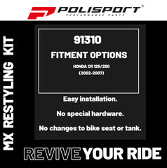 Polisport Motocross (MX) Restyling Kit for Honda CR 125R/250R (2002-07) Dirt Bike – OEM Quality, Durable, Flexible & Perfect Fit – White