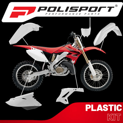 Polisport Motocross (MX) Restyling Kit for Honda CR 125R/250R (2002-07) Dirt Bike – OEM Quality, Durable, Flexible & Perfect Fit – White