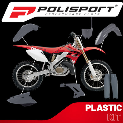 Polisport Motocross (MX) Restyling Kit for Honda CR 125R/250R (2002-07) Dirt Bike – OEM Quality, Durable, Flexible & Perfect Fit – Nardo Grey