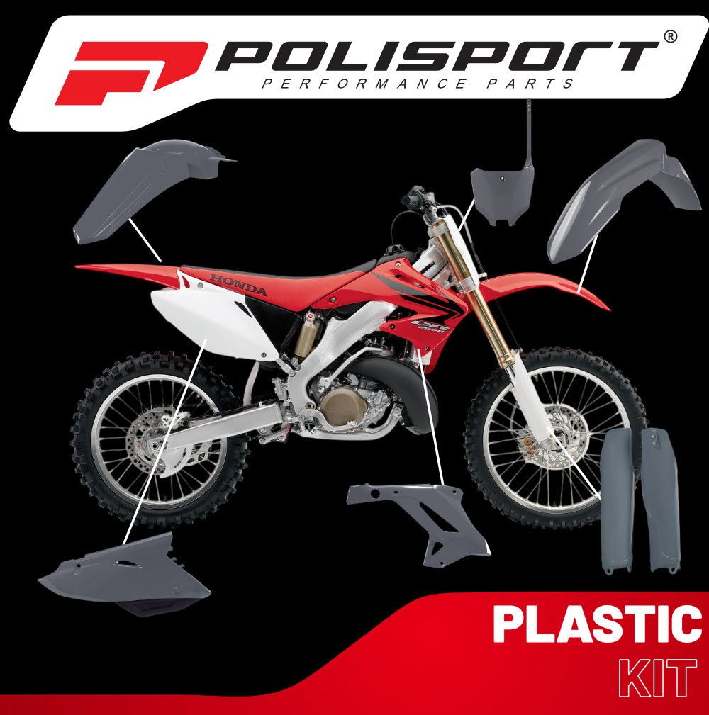 Polisport Motocross (MX) Restyling Kit for Honda CR 125R/250R (2002-07) Dirt Bike – OEM Quality, Durable, Flexible & Perfect Fit – Nardo Grey