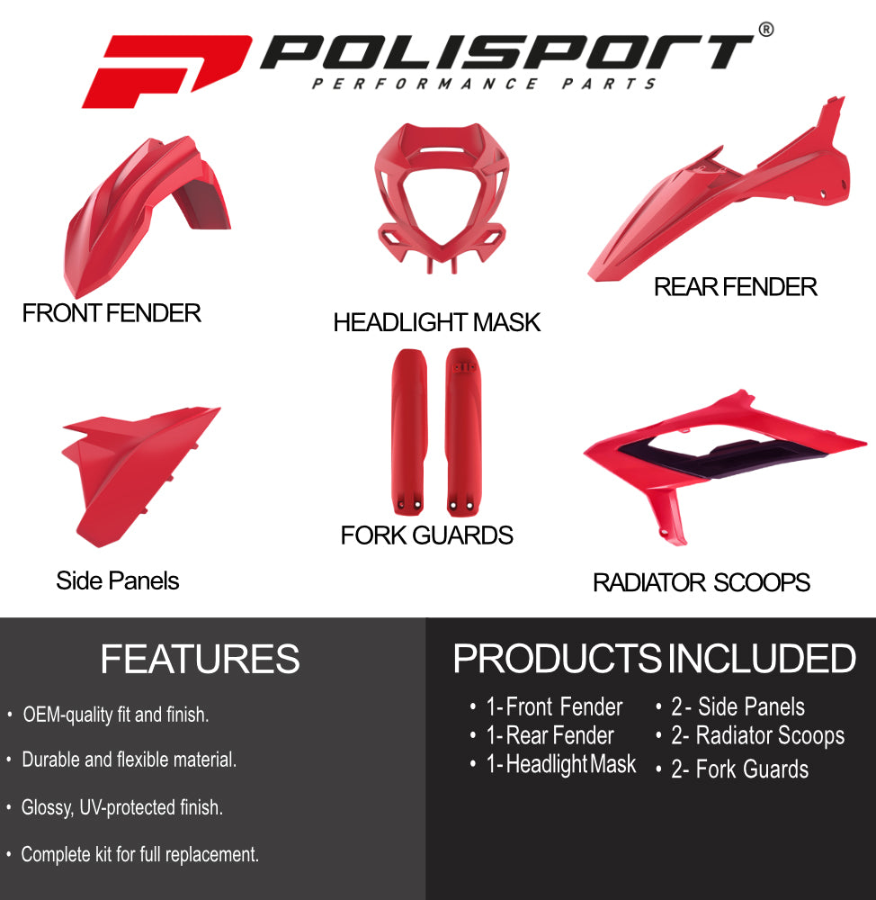 Polisport Motocross (MX) Replica Plastic Enduro Kit for Beta RR 2T/4T (2023-24) Dirt Bike