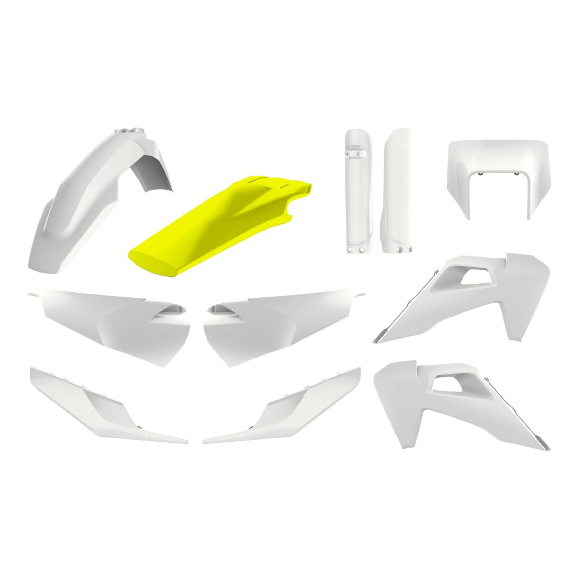 Polisport Motocross (MX) Replica Plastic Kit for Husqvarna TE/FE (2020-23) Dirt Bike – OEM Quality, Durable, Flexible & Perfect Fit – White/Yellow
