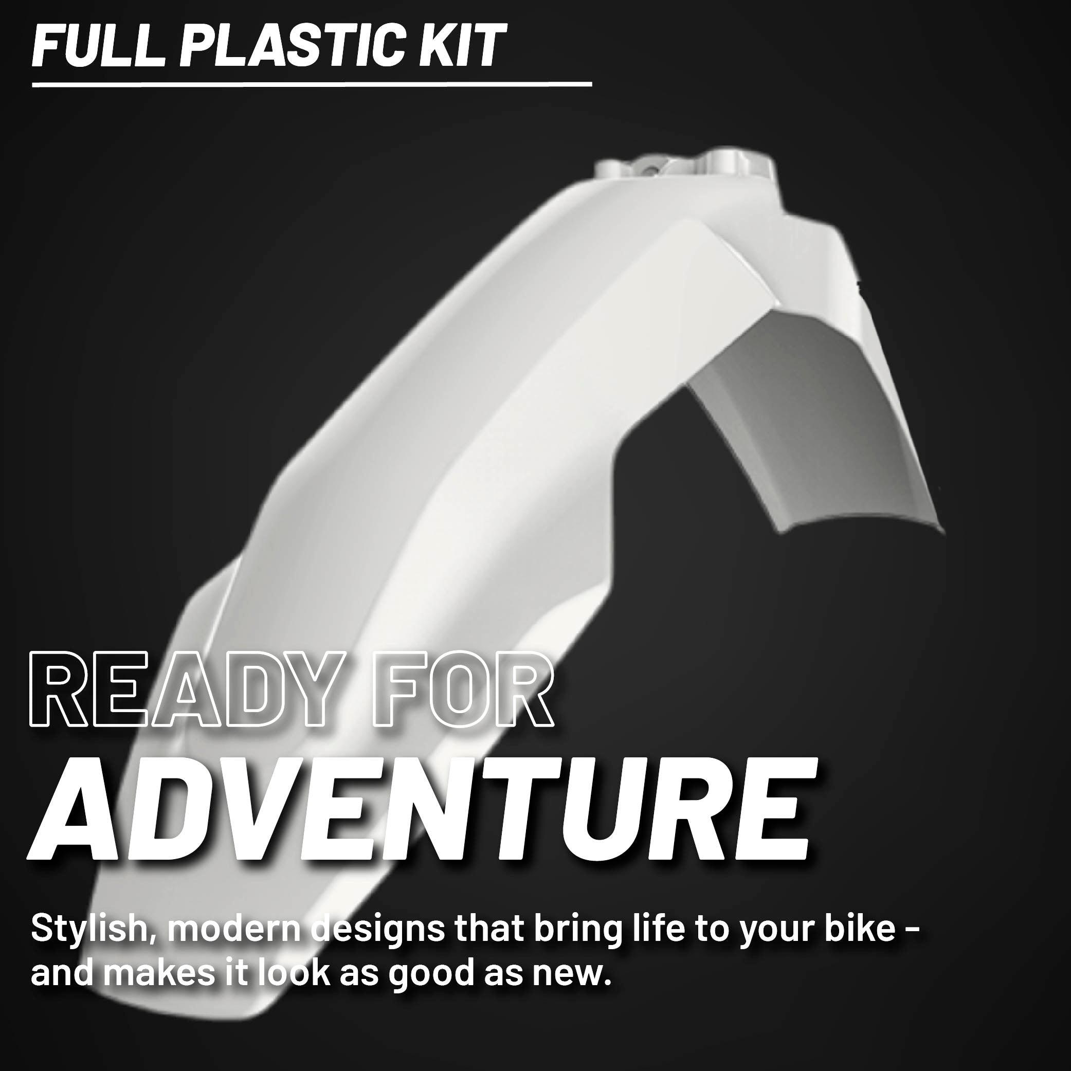 Polisport Motocross (MX) Replica Plastic Kit for Husqvarna TE/FE (2020-23) Dirt Bike – OEM Quality, Durable, Flexible & Perfect Fit – White/Yellow