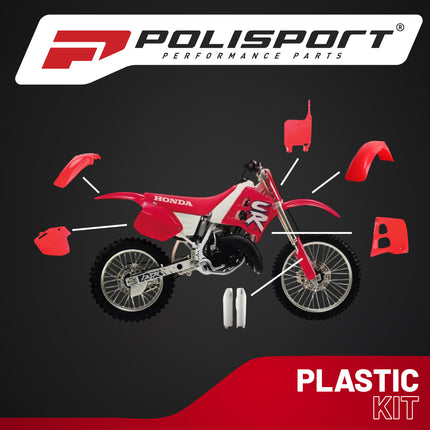 Polisport MX Plastic Kit for Honda CR 125R (1991-1992) Dirt Bike, OEM, Red/White