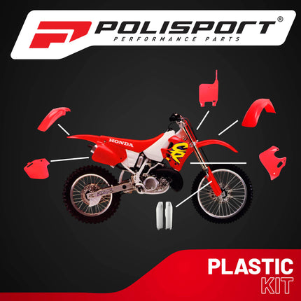 Polisport MX Plastic Kit for Honda CR 250R (1992-1994) Dirt Bike, OEM, Red/White