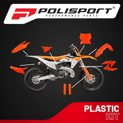 Polisport Motocross (MX) Replica Plastic Kit for KTM SX/SX-F & XC/XC-F (2023–2024) Dirt Bike – OEM Quality, Durable, Flexible & Perfect Fit – Orange