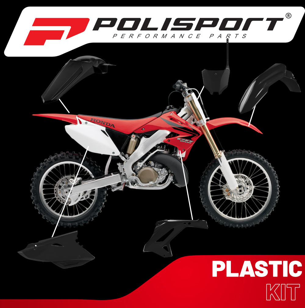 Polisport Motocross (MX) Restyling Kit for Honda CR 125R/250R (2000-01) Dirt Bike – OEM Quality, Durable, Flexible & Perfect Fit – Black