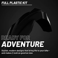 Polisport Motocross (MX) Replica Plastic Kit for Kawasaki KX 450 (2024-25) Dirt Bike – OEM Quality, Durable, Flexible & Perfect Fit – Black