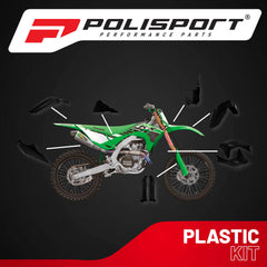 Polisport Motocross (MX) Replica Plastic Kit for Kawasaki KX 450 (2024-25) Dirt Bike – OEM Quality, Durable, Flexible & Perfect Fit – Black