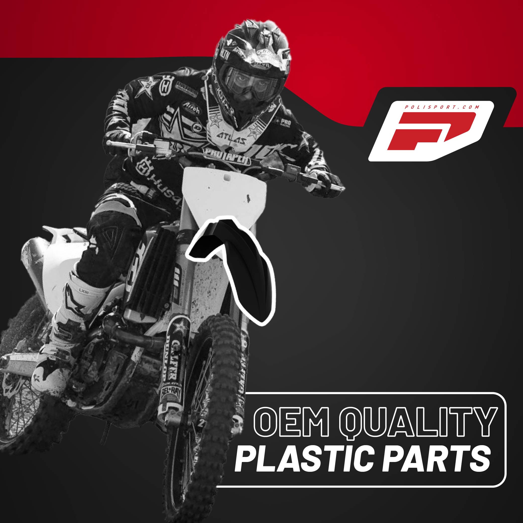 Polisport Motocross (MX) Replica Plastic Kit for Kawasaki KX 450 (2024-25) Dirt Bike – OEM Quality, Durable, Flexible & Perfect Fit – Black