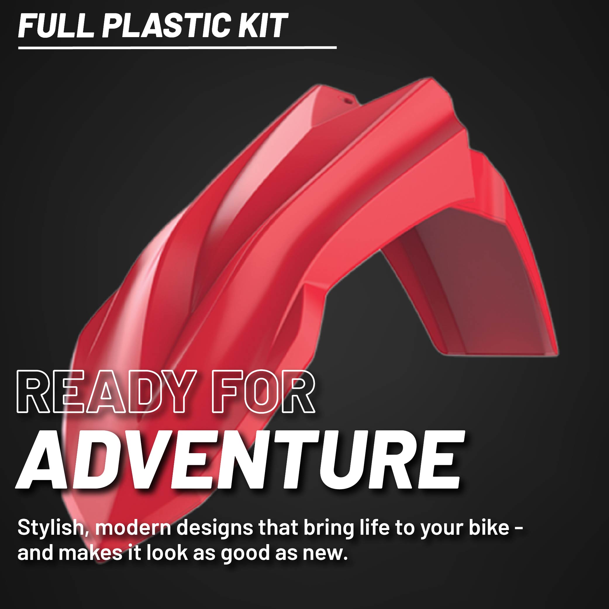 Polisport Motocross (MX) Replica Plastic Kit for Beta RR 2T/4T (2023-24) Dirt Bike – OEM Quality, Durable, Flexible & Perfect Fit – Red