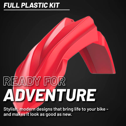 Polisport Motocross (MX) Replica Plastic Kit for Beta RR 2T/4T (2023-24) Dirt Bike – OEM Quality, Durable, Flexible & Perfect Fit – Red