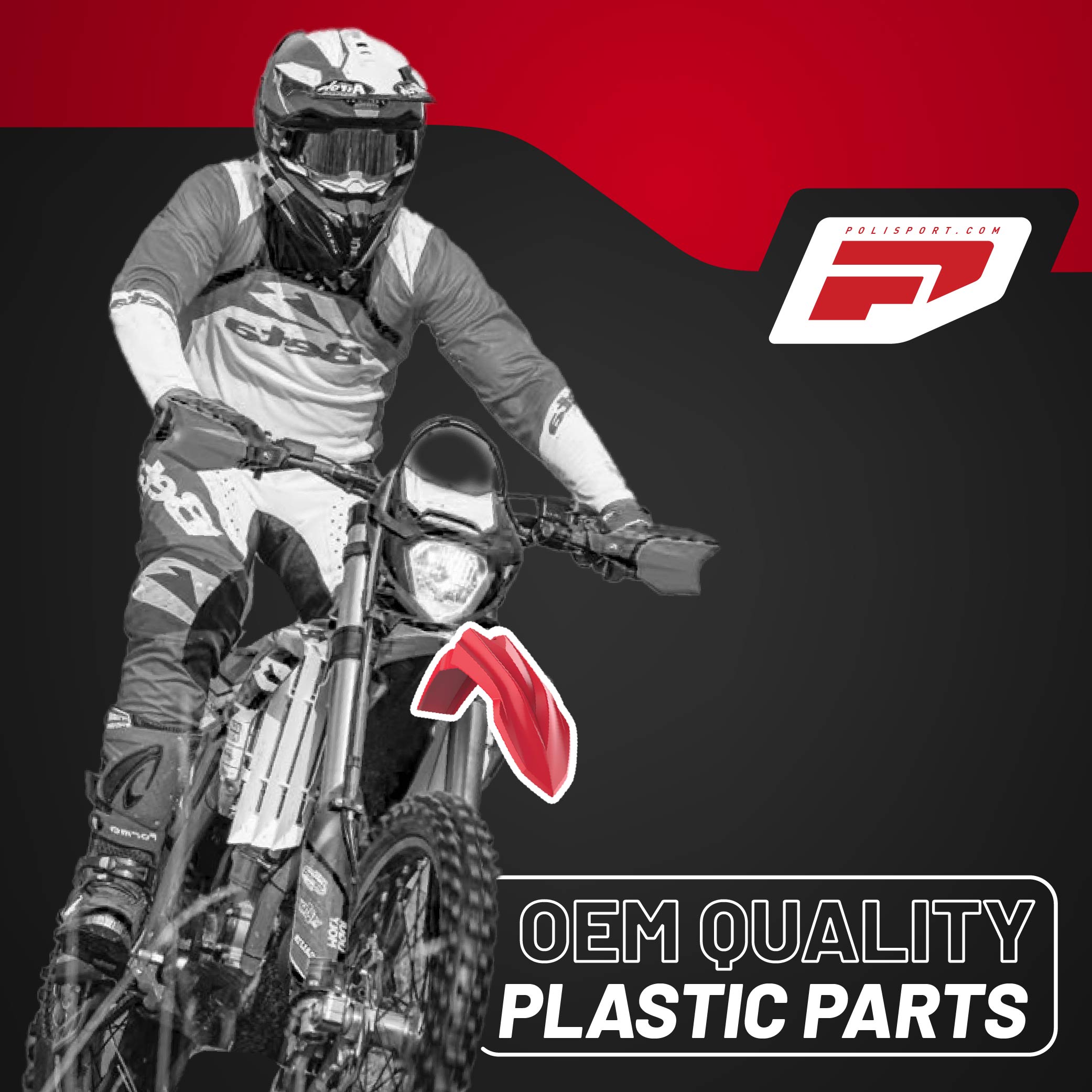 Polisport Motocross (MX) Replica Plastic Kit for Beta RR 2T/4T (2023-24) Dirt Bike – OEM Quality, Durable, Flexible & Perfect Fit – Red