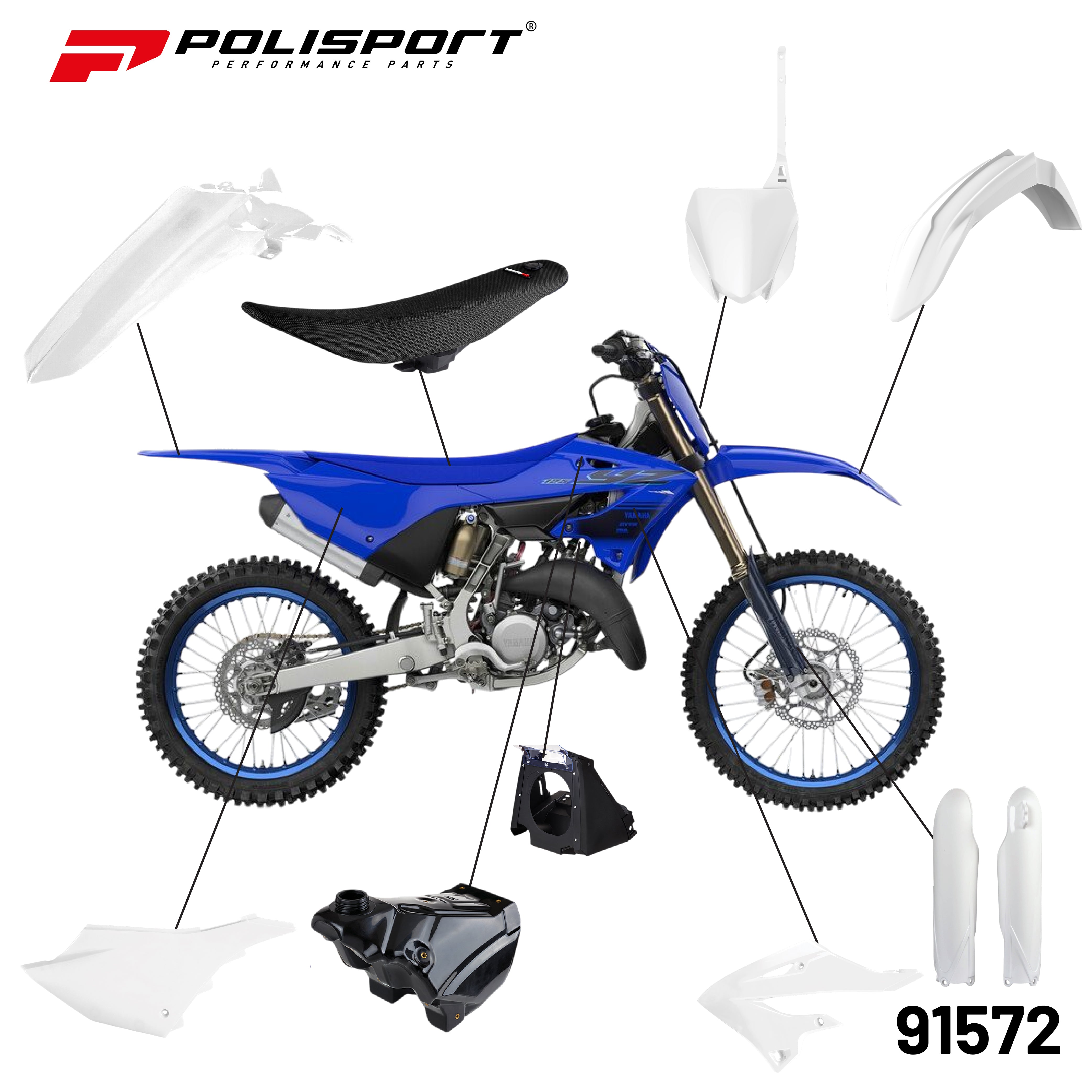 Polisport Yamaha MX Restyling KIT YZ125/250 (2002>2021) 22'Style