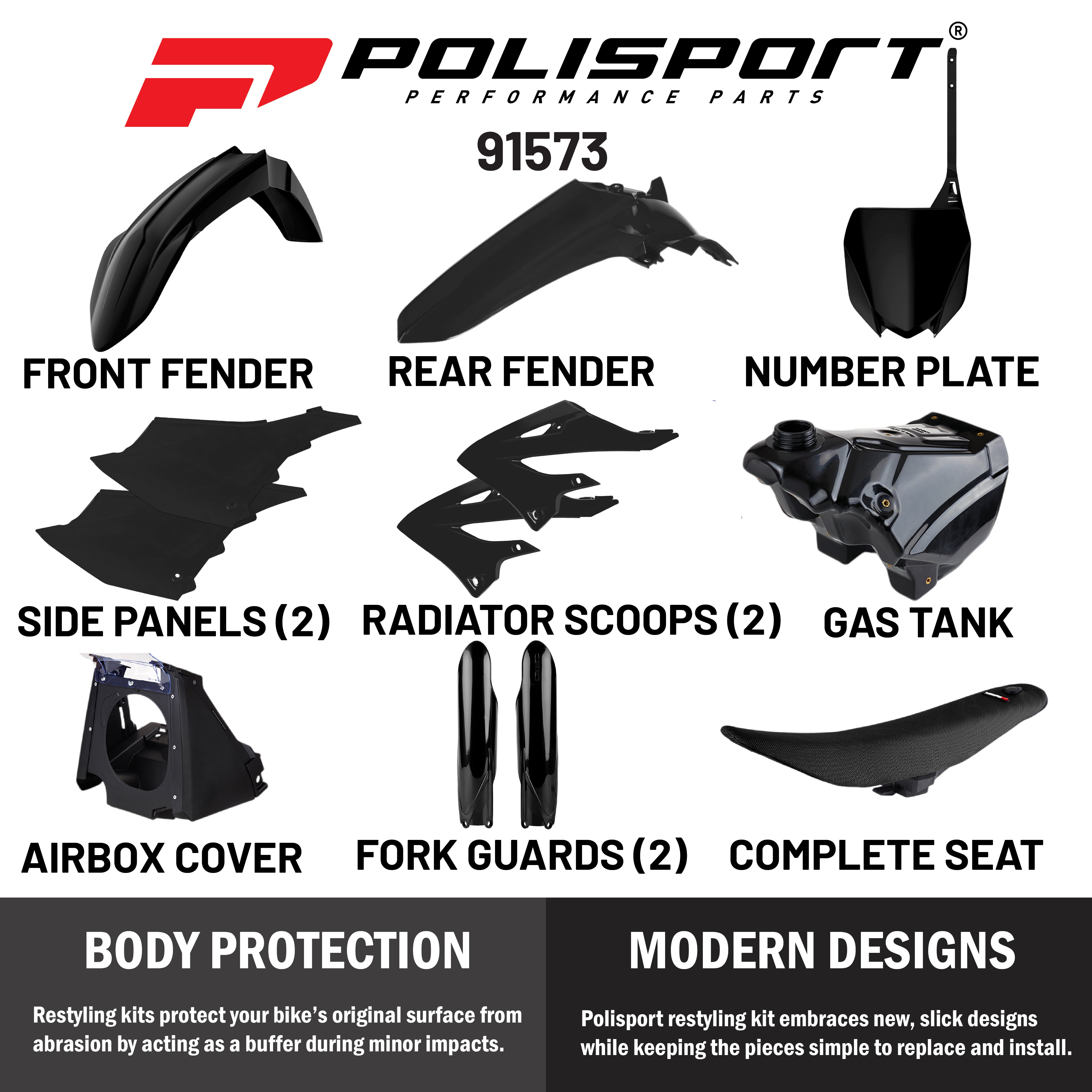 Polisport Yamaha MX Restyling KIT YZ125/250 (2002>2021) 22'Style