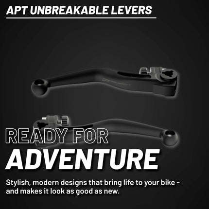 Polisport APT Unbreakable Brake/Clutch Levers Kit - Fits KTM, Husqvarna, GasGas, Sherco, Triumph MX/Enduro motorcycles (2014-2026) - Durable Composite, OEM Shape, Easy Install - Black