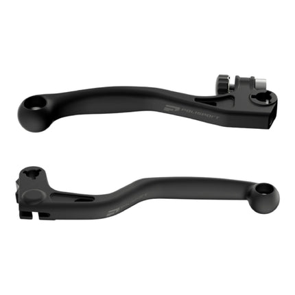 Polisport  APT Unbreakable Levers Kit - Fits: Honda CR125R/CR250R (2004-2007) Motocross (MX/Enduro), OEM Shape, APT Composite, Stainless Strip, CNC Adapter, Bendable Design, Easy Install, Black