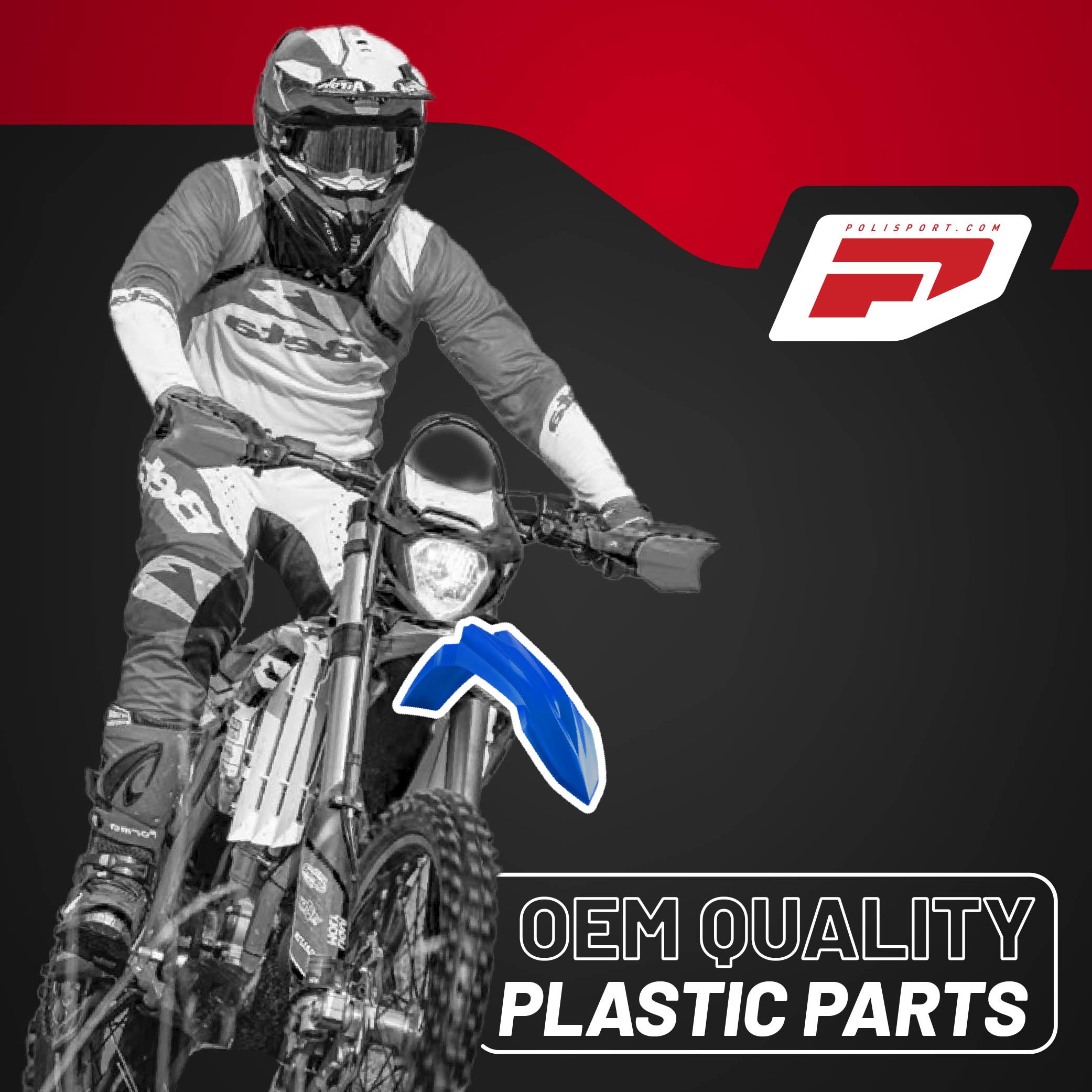 Polisport Motocross (MX) Replica Plastic Kit for Beta RR 2T/4T Racing (2023-24) Dirt Bike – OEM Quality, Durable, Flexible & Perfect Fit – Red/Blue