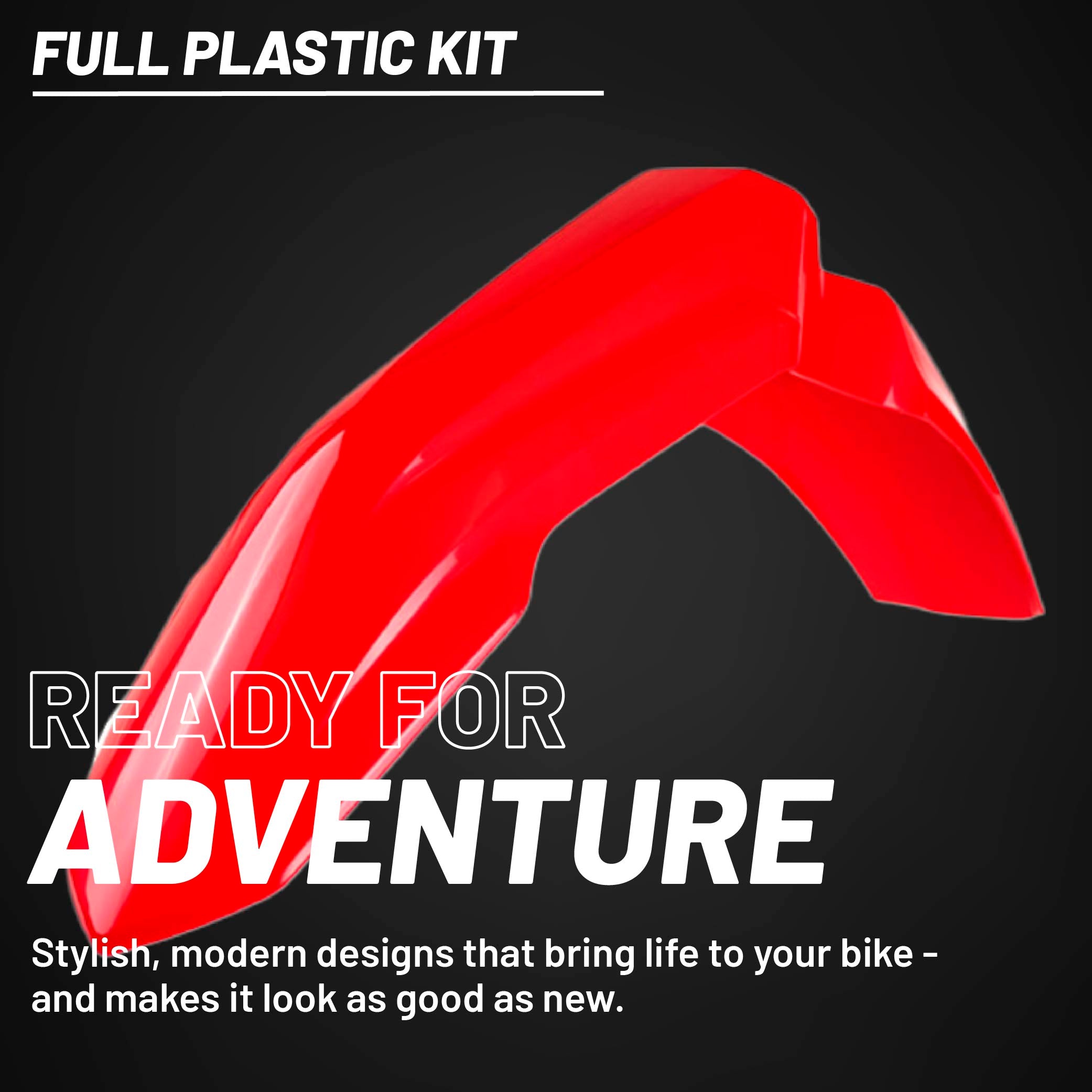 Polisport Motocross (MX) Replica Plastic Kit for Honda CRF 250R (2025) Dirt Bike – OEM Quality, Durable, Flexible & Perfect Fit – Red/Black