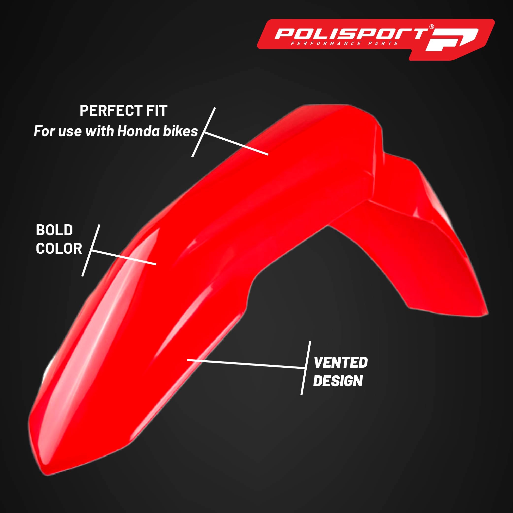 Polisport Motocross (MX) Replica Plastic Kit for Honda CRF 250R (2025) Dirt Bike – OEM Quality, Durable, Flexible & Perfect Fit – Red/Black