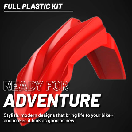 Polisport Motocross (MX) Replica Plastic Kit for Beta RR X-Pro (2025-26) Dirt Bike – OEM Quality, Durable, Flexible & Perfect Fit – Red