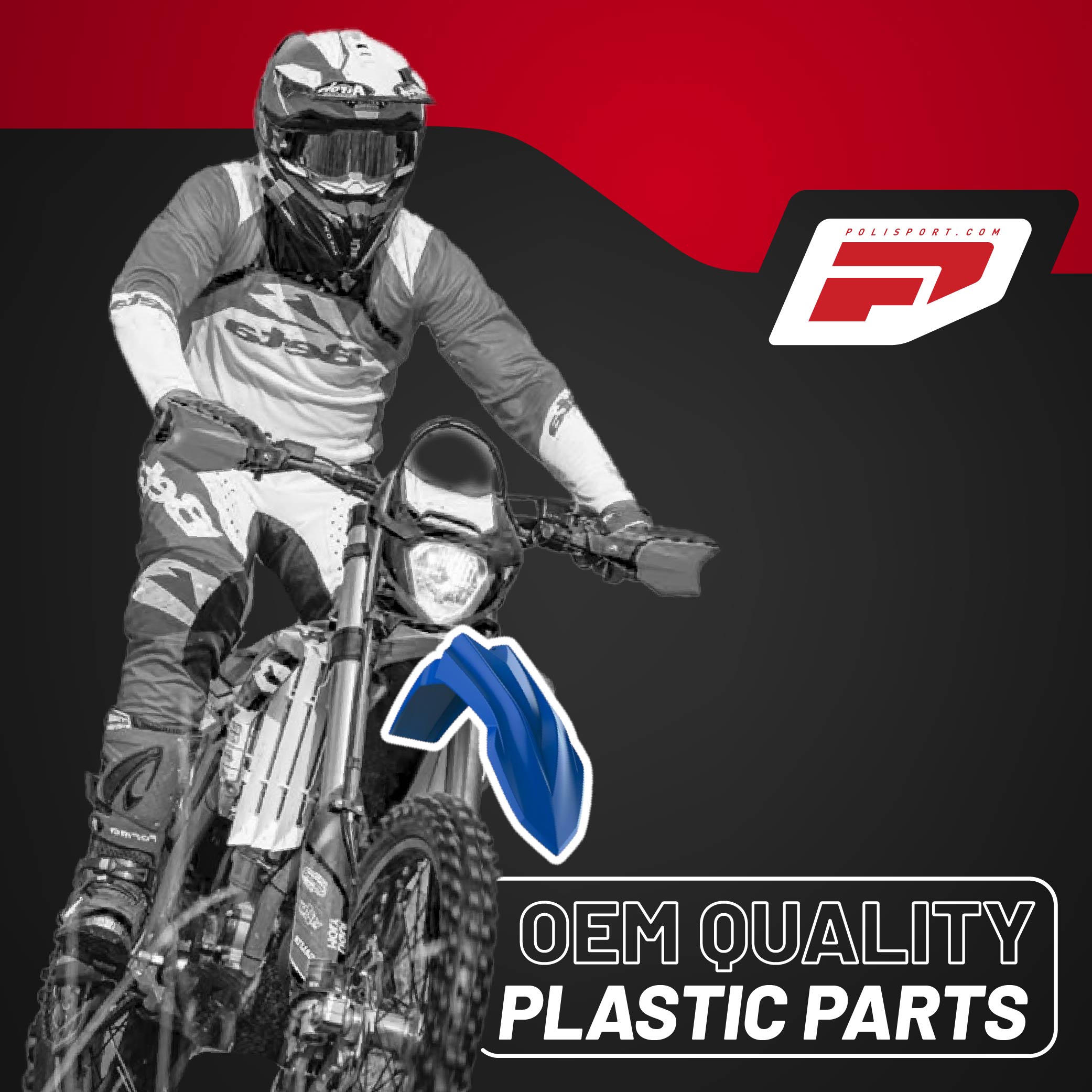 Polisport Motocross (MX) Replica Plastic Kit for Beta RR Racing (2025-26) Dirt Bike – OEM Quality, Durable, Flexible & Perfect Fit – Red/Blue