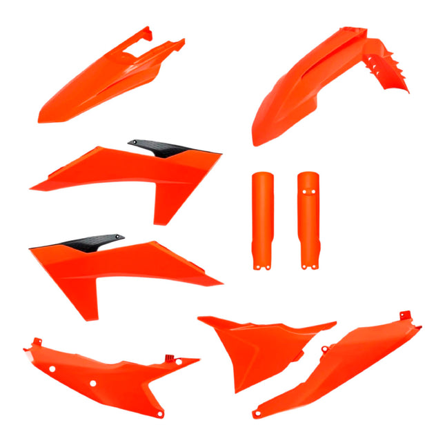 Polisport Motocross (MX) Replica Plastic Kit for KTM EXC/XCF/XCW/XW-F (2024-25) Dirt Bike – OEM Quality, Durable, Flexible & Perfect Fit – Orange/Black