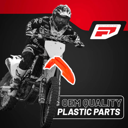 Polisport Motocross (MX) Replica Plastic Kit for KTM EXC/XCF/XCW/XW-F (2024-25) Dirt Bike – OEM Quality, Durable, Flexible & Perfect Fit – Orange/Black