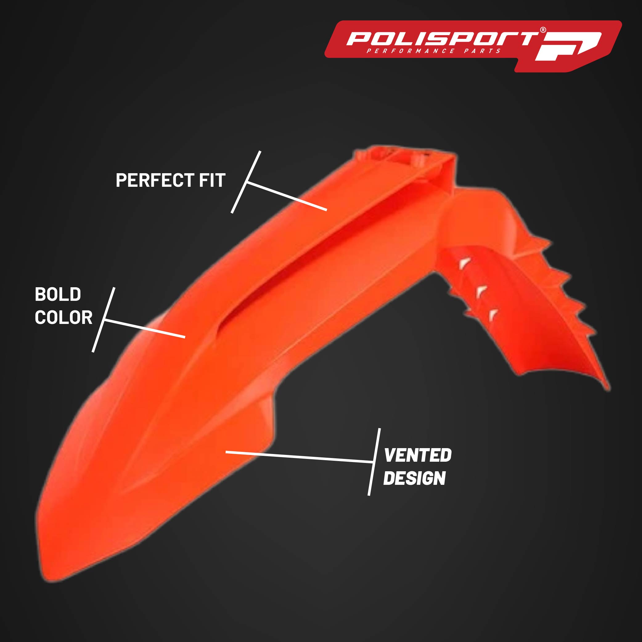 Polisport Motocross (MX) Replica Plastic Kit for KTM EXC/XCF/XCW/XW-F (2024-25) Dirt Bike – OEM Quality, Durable, Flexible & Perfect Fit – Orange/Black