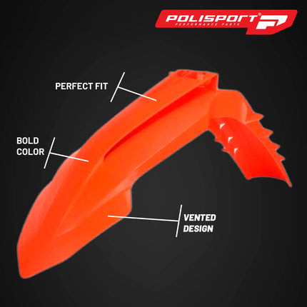 Polisport Motocross (MX) Replica Plastic Kit for KTM EXC/XCF/XCW/XW-F (2024-25) Dirt Bike – OEM Quality, Durable, Flexible & Perfect Fit – Orange/Black
