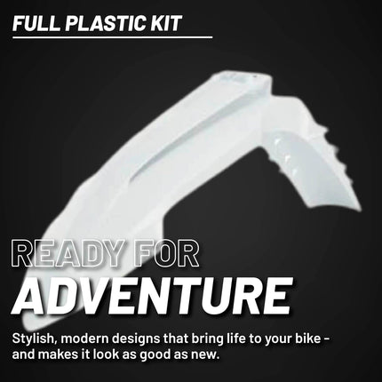 Polisport Motocross (MX) Replica Plastic Kit for KTM EXC/EXC (2024-25) Dirt Bike – OEM Quality, Durable, Flexible & Perfect Fit – White