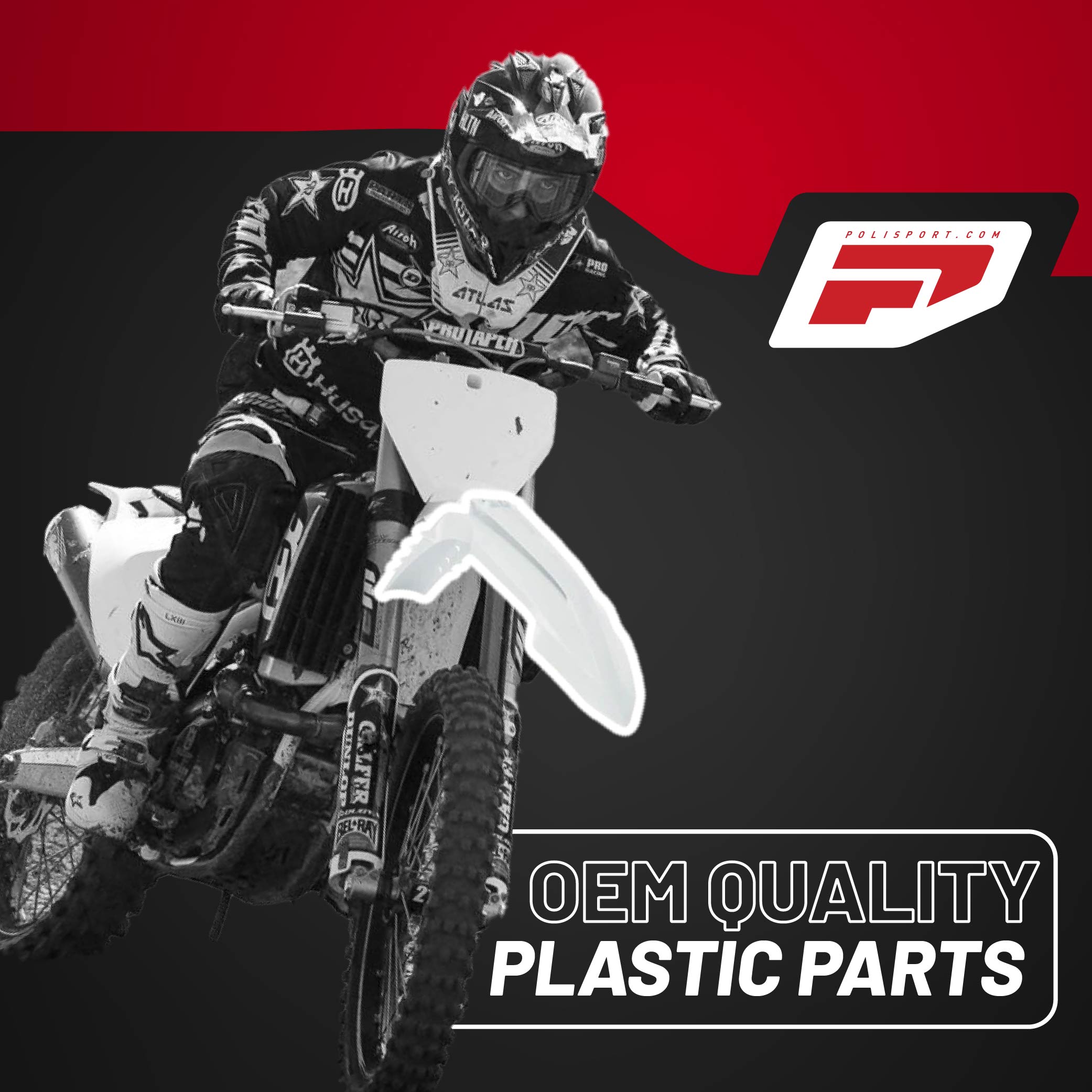 Polisport Motocross (MX) Replica Plastic Kit for KTM EXC/EXC (2024-25) Dirt Bike – OEM Quality, Durable, Flexible & Perfect Fit – White