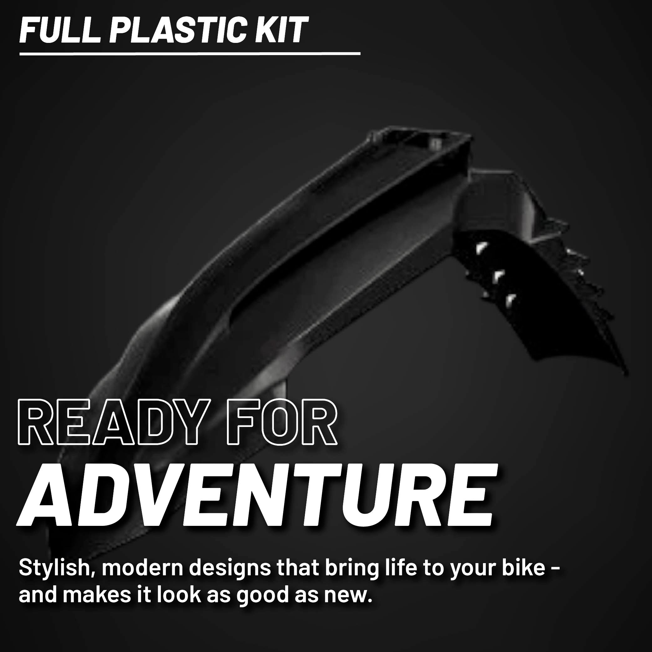 Polisport Motocross (MX) Replica Plastic Kit for KTM EXC/XC-W (2024) Dirt Bike – OEM Quality, Durable, Flexible & Perfect Fit – Black