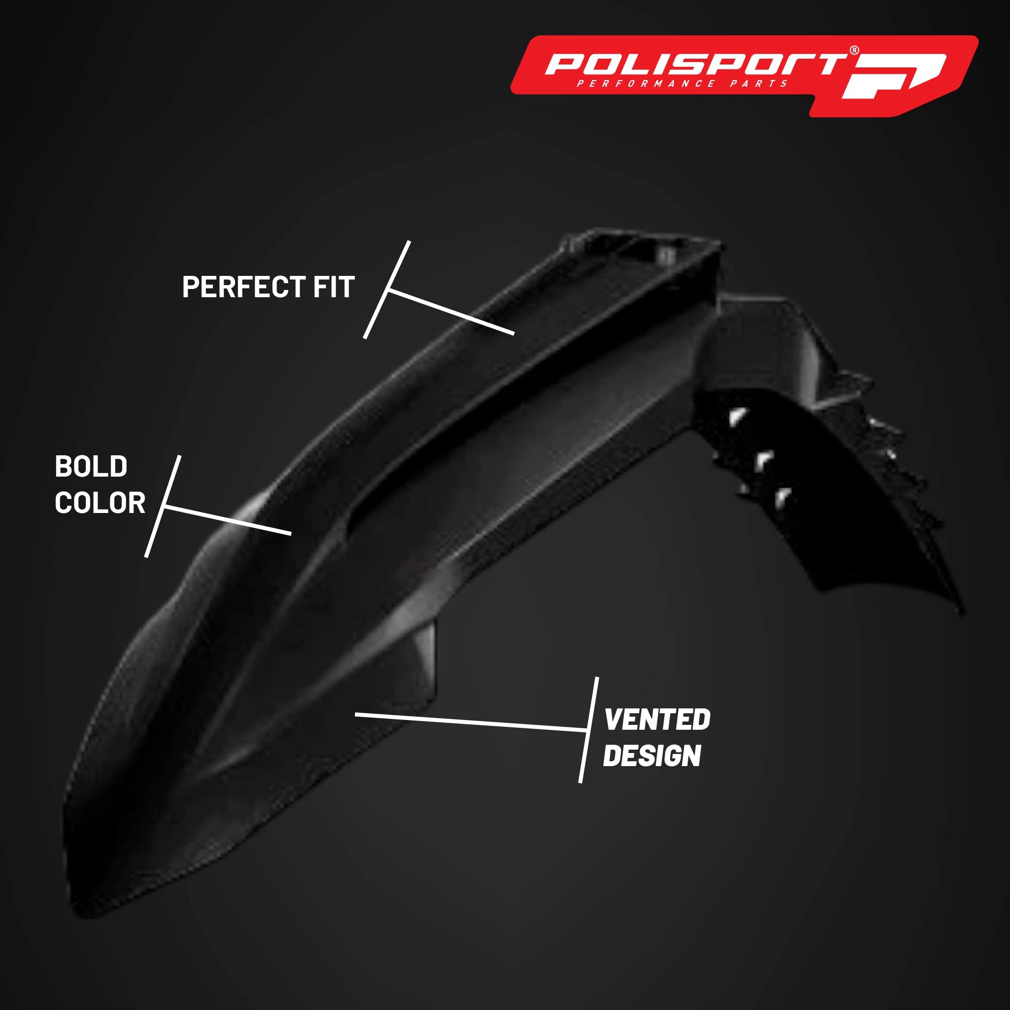 Polisport Motocross (MX) Replica Plastic Kit for KTM EXC/XC-W (2024) Dirt Bike – OEM Quality, Durable, Flexible & Perfect Fit – Black