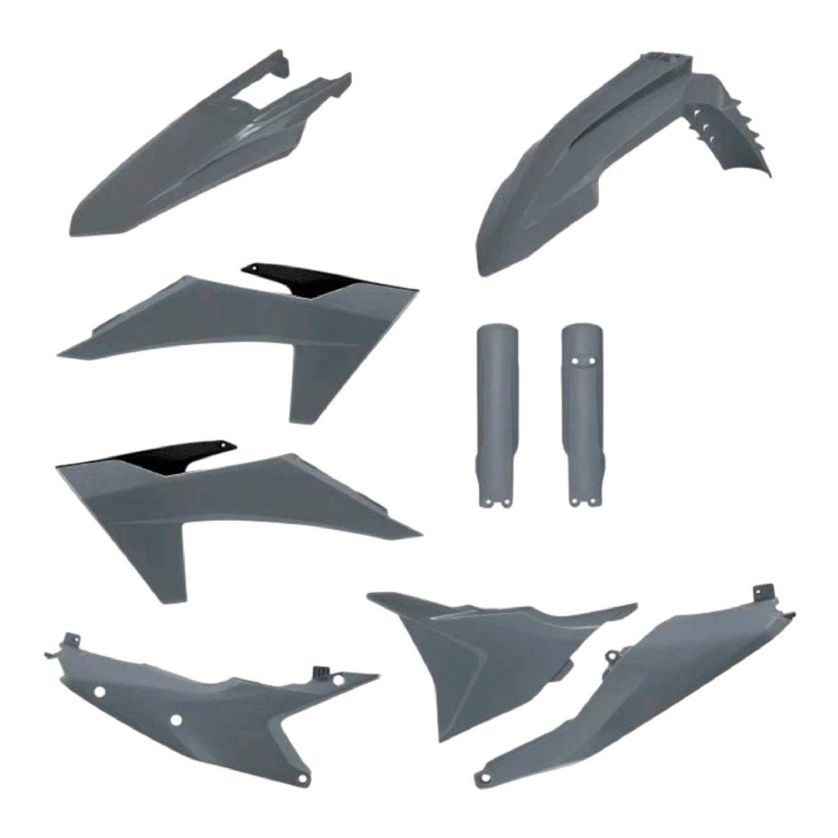 Polisport Motocross (MX) Replica Plastic Kit for KTM EXC/XC-W (2024) Dirt Bike – OEM Quality, Durable, Flexible & Perfect Fit – Nardo Grey