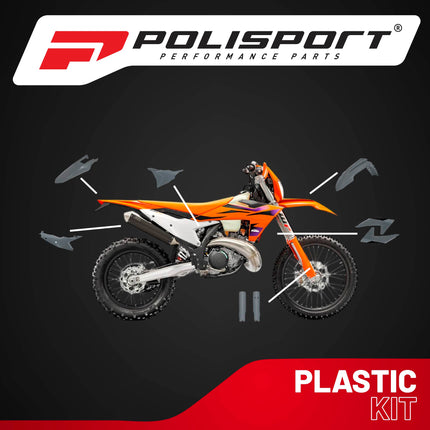 Polisport Motocross (MX) Replica Plastic Kit for KTM EXC/XC-W (2024) Dirt Bike – OEM Quality, Durable, Flexible & Perfect Fit – Nardo Grey