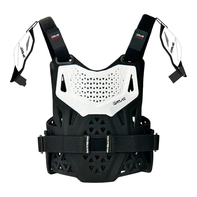 Atlas Charger PeeWee Chest Protector & Shoulder Pads CE Certified, White