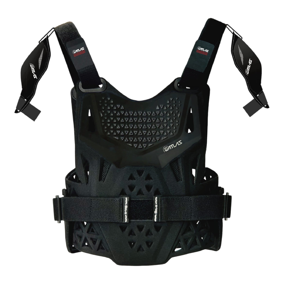 Atlas Charger PeeWee Black + Shoulders A1020-01-000 - CE Certified Youth Neck Brace with Adjustable Shoulder Pads, Lightweight Impact-Resistant Protection for Motocross, BMX, and Extreme Sports