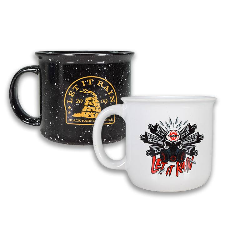 Black Rain Ordnance Let It Rain Ceramic Coffee or Tea Mugs 2 Pack