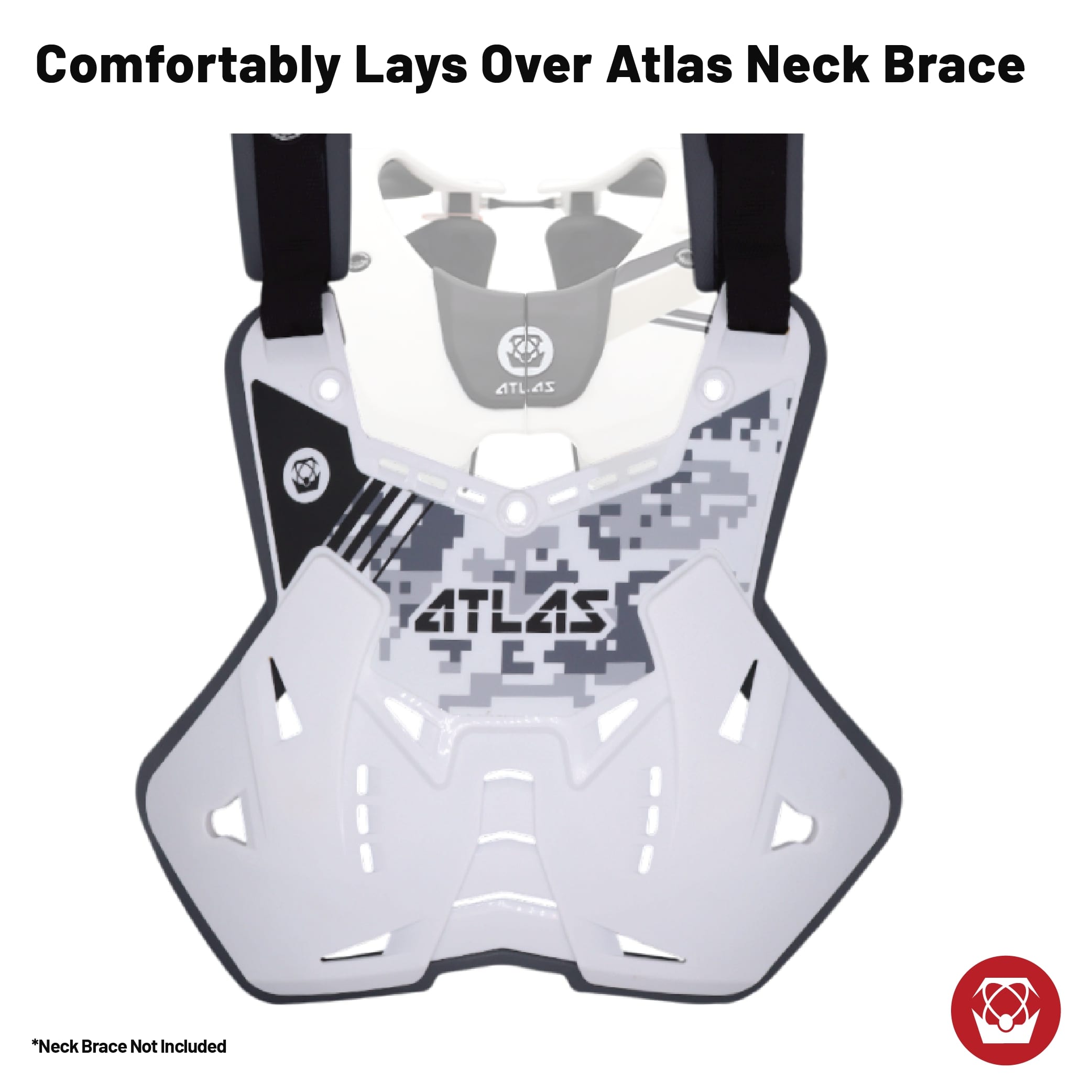 Atlas Defender CPC-00-010 CE Stoneshield Adult Chest Protector, Adjustable Foam/Plastic Construction, Digital Arctic Design, Secure Velcro Closure System, One Size Fits Most