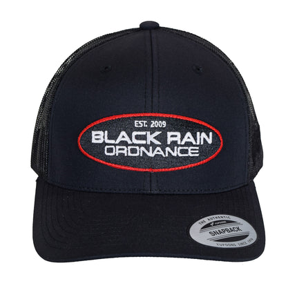 Black Rain Ordnance Black Outdoor Snapback Hat w/ Oval Logo Patch & Mesh Back