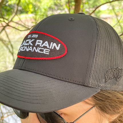 Black Rain Ordnance Black Outdoor Snapback Hat w/ Oval Logo Patch & Mesh Back