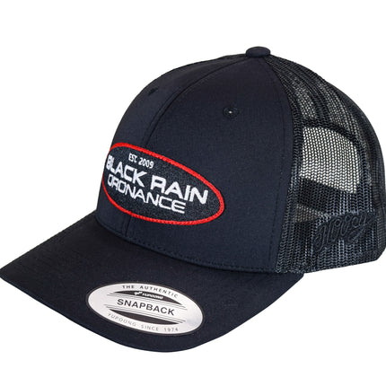 Black Rain Ordnance Black Outdoor Snapback Hat w/ Oval Logo Patch & Mesh Back